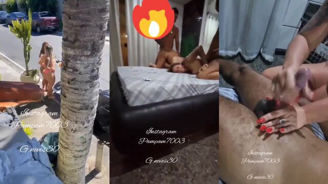 Makeup artist Pamella fucks with two sexy girls in an orgy