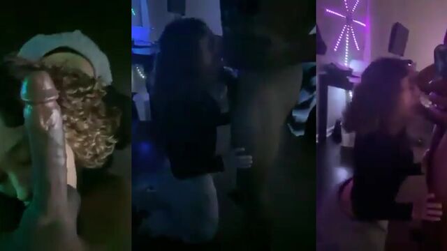 Cute lightskin gives a sloppy head performance with her dildo
