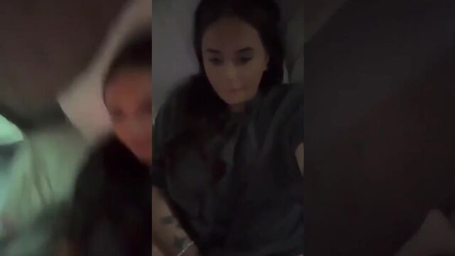 Curvy babe flashes her big tits on IG Live before getting naked