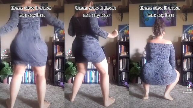 A white MILF with a big booty twerks and shakes it hard