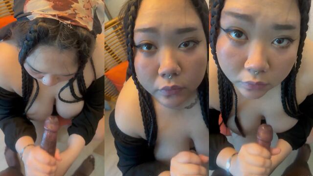 Chubby Asian beauty gets her pussy pounded by BBC in POV style