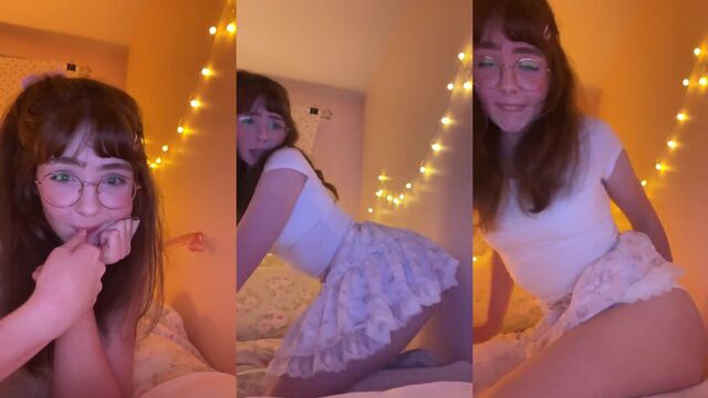 TALK DIRTY TO ME! Brunette pale teases with nice ass