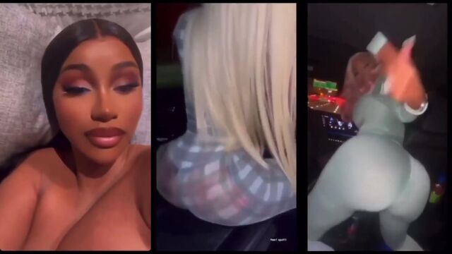 Cardi B's big booty twerk show in the backyard with AI edit