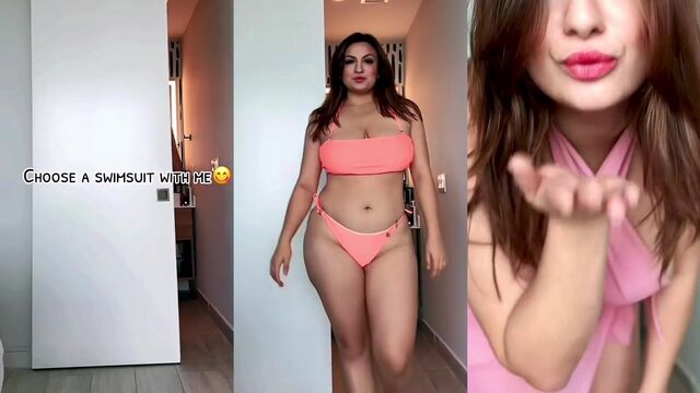A fat Indian babe shows her ass while dancing on TikTok