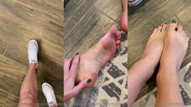 Footjob with cum shot on feet for foot fetish lovers