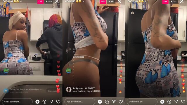 Twerking with big boobs and ass on Instagram Live