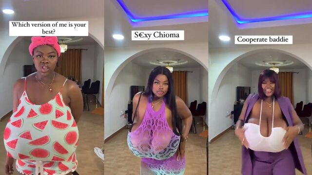 African beauty with huge boobs gets fucked hard