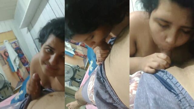 The fat girlfriend was very naughty and gave a blowjob in the car
