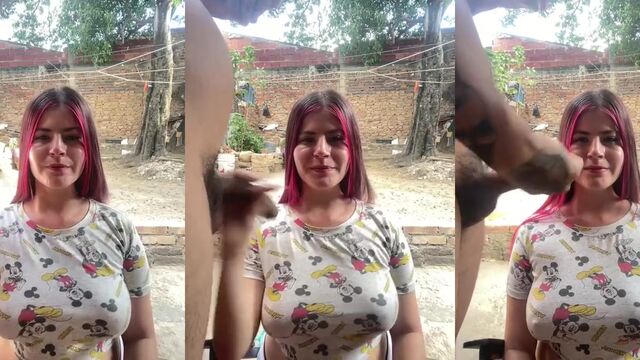 A hot Latina with big tits fucks on the cam show