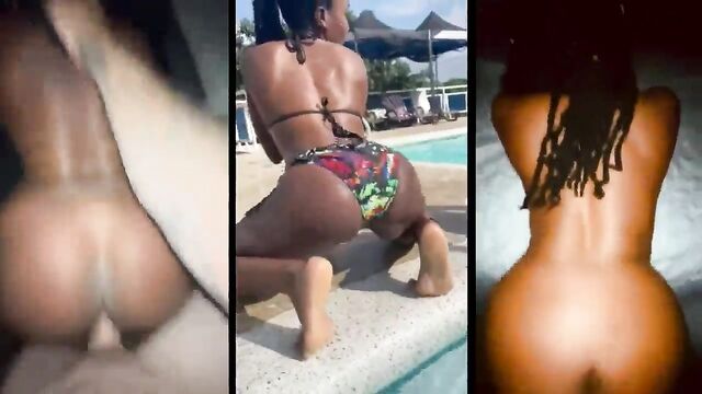 Ebony beauty gets her pussy filled by BWC in splitscreen