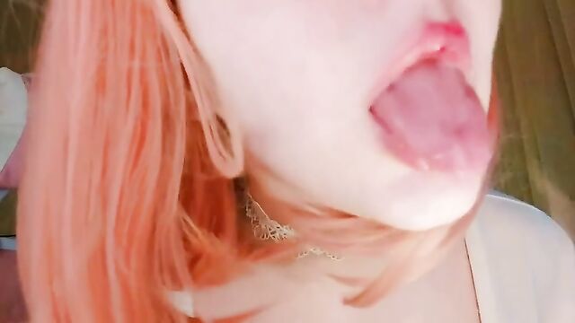 Cute ASMR cosplayer gets you wet with her slurpy ear licking