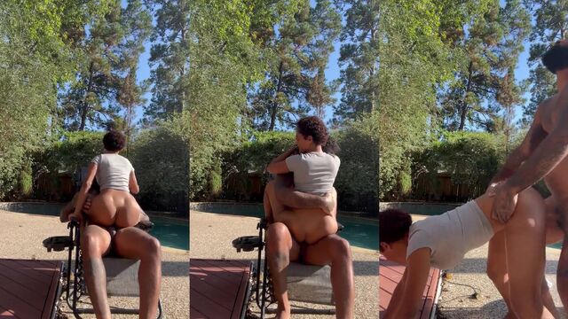 Petite lightskin ebony teen gets fucked hard in doggystyle
