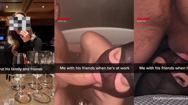 A masked female goeson cum on the face of a cheating husband