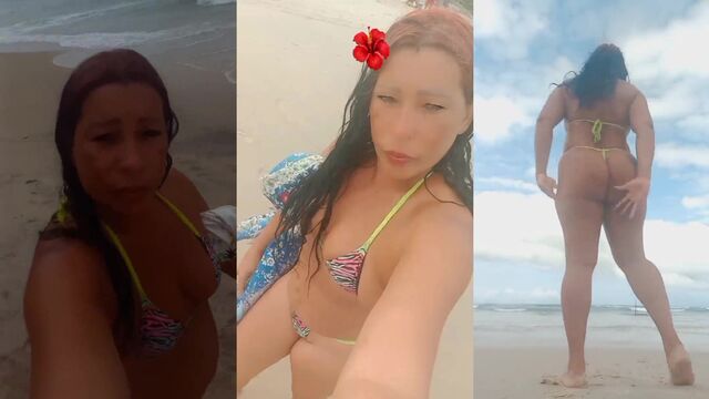 Hot MILF Dinha Maluquinha shows off her big ass in a steamy YouTube video