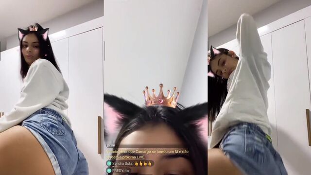 A cute ass girl shows her hole while dancing funk in Brazil