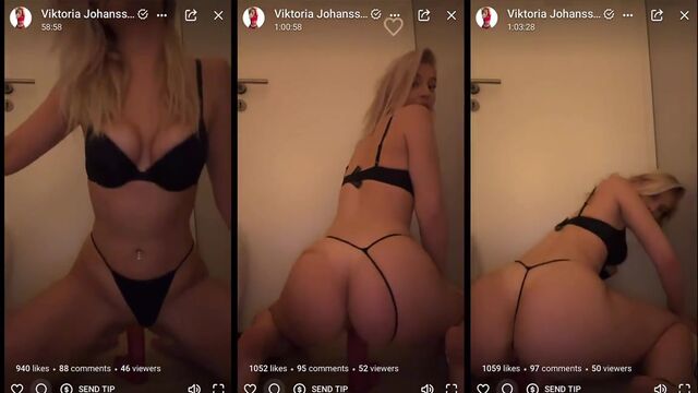 I’m teasing the Swedish guy with my pierced tits