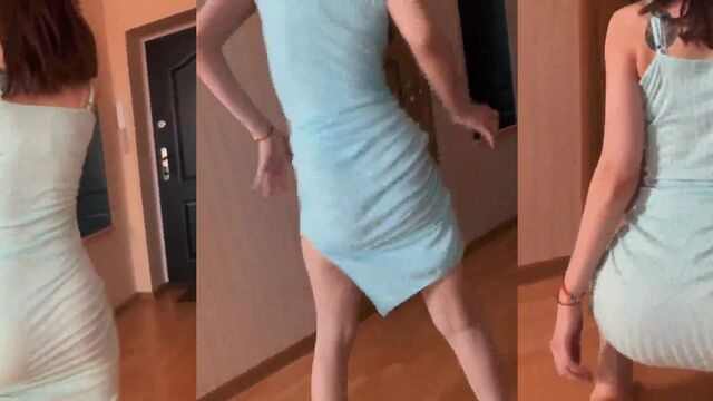 A sexy Russian girl demonstrates her twerking skills in hot underwear
