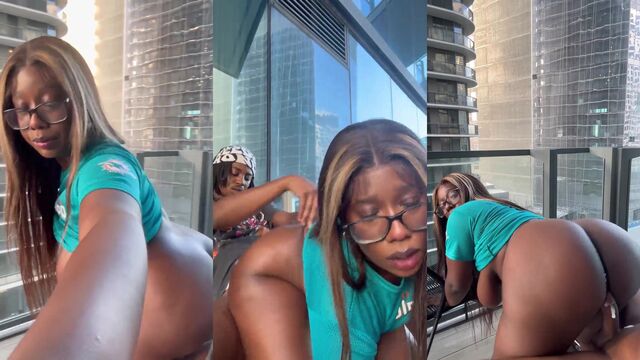 Oiled up big booty with backshots action