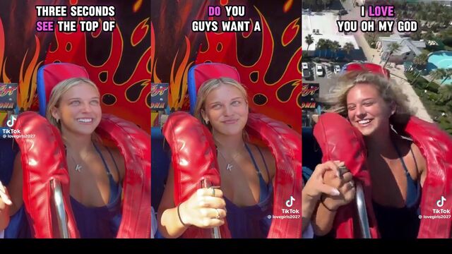 Sling shot videos with tits and nip slip action