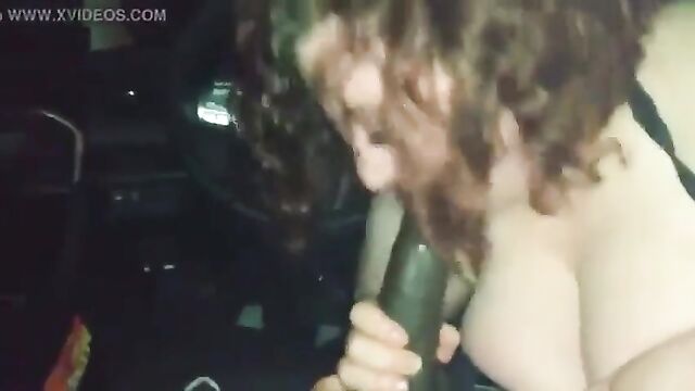 A black guy made a cum shot in the mouth of a big white BBW slut