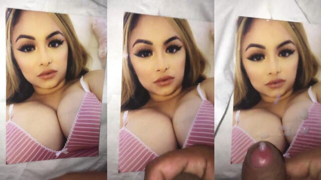 Priscilla Sweetz gets her face covered with cum in a steamy tribute