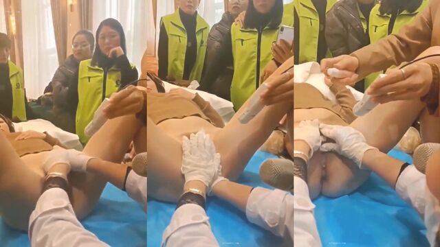 Asian gynecologist teaches women to please men with pussy rubbing at the hospital