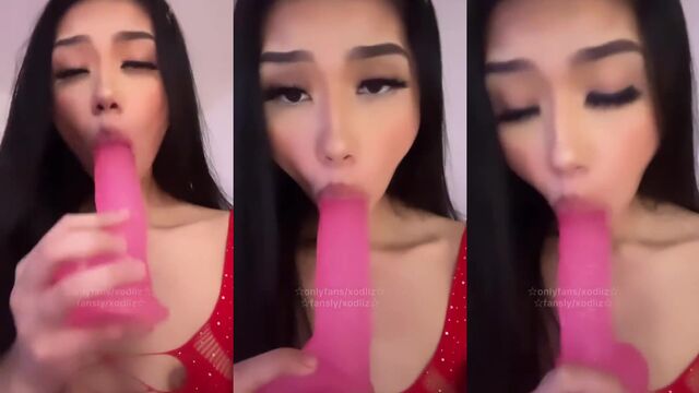 Hot solo action with a Latina beauty using a dildo to play