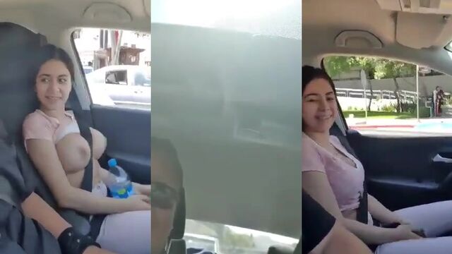 The morena shows her boobs in public, looking for some action