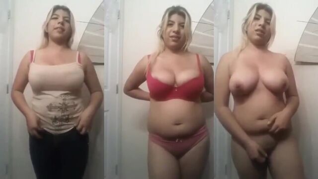 A sexy Latina chick with a nice ass performs
