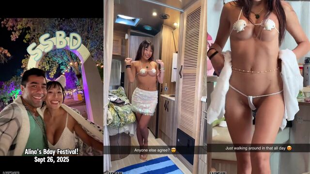 Mixed couples of tourists have fun on the holidays in an unusual way
