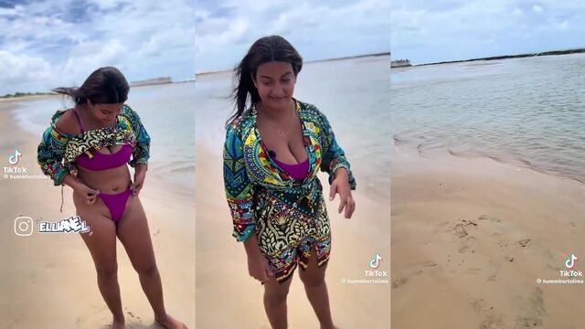 TikTok starlet shows her wet T-shirt video