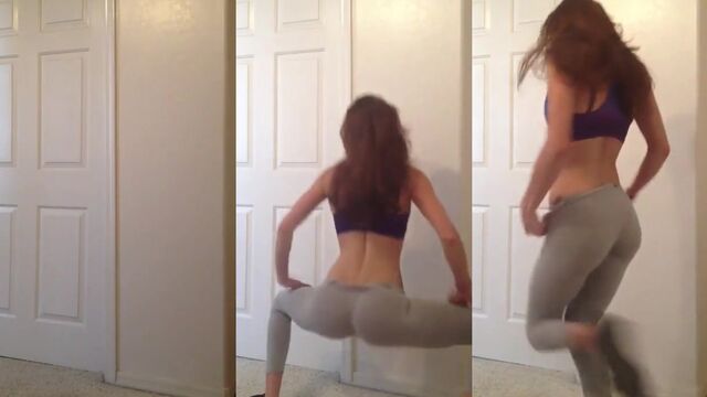 A cute girl shakes her ass in a captivating dance video