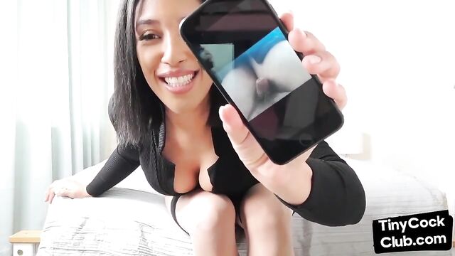 Femdom and dirty talk about small cocks with JOI flair
