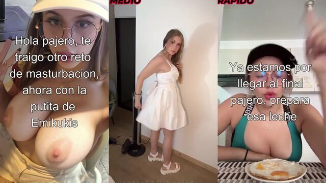 Emikukis's early ejaculation masturbation challenge with a hot streamer