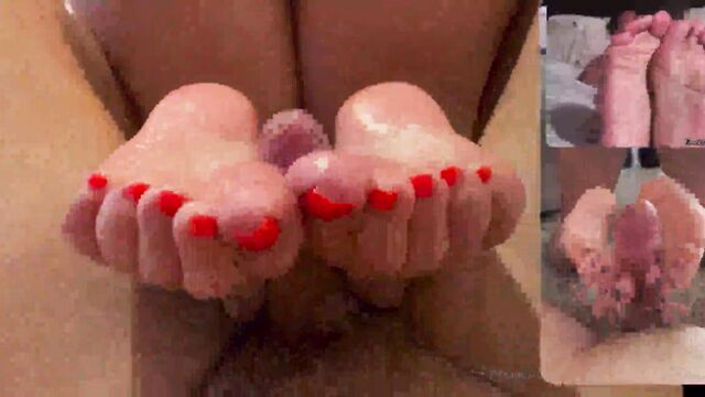 LL MH Cece multiscreen footjob with cum on soles action