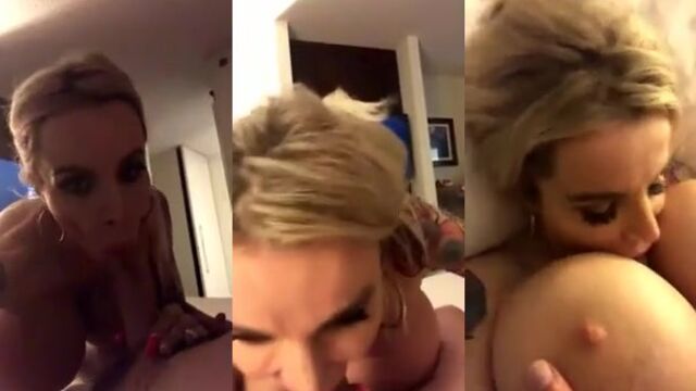 Skinny bitch Danielle Derek with huge fake tits gets fucked