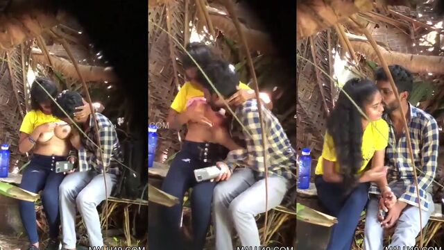 Two Sri Lankan girls are having fun and playing with each other