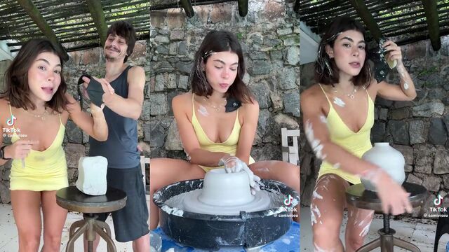 Short skirt dance video with a sexy and busty gostosa