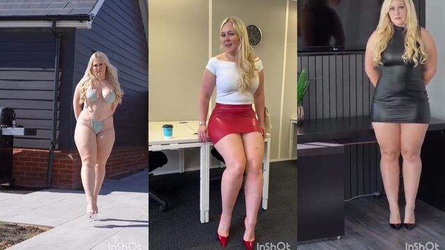 Blonde bimbo baddie MILF built for nigger dick in interracial action