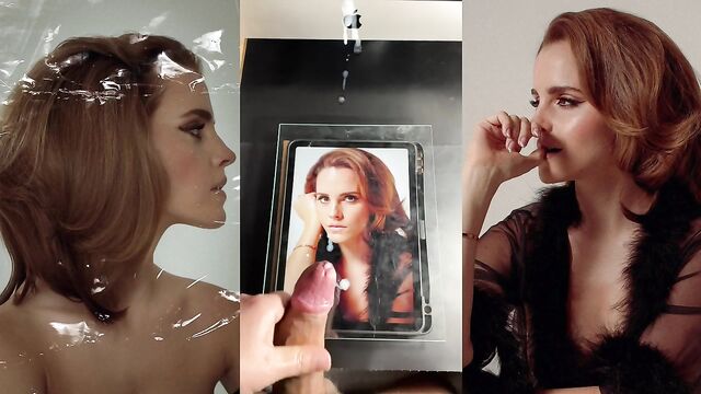 Emma Watson gets her face covered with cum as a tribute