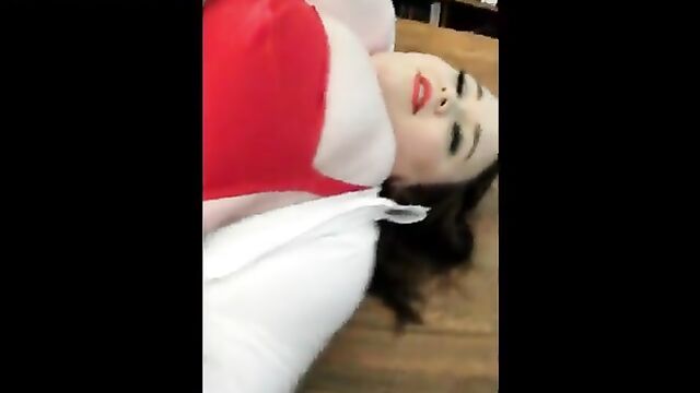 Soft and fluffy SSBBW Porcelain gets her huge belly worshiped