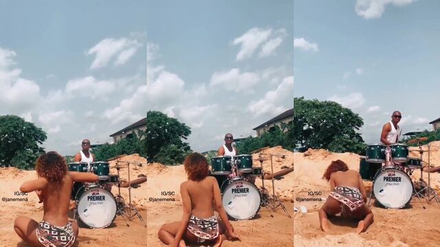 Janemena shaking her ass with such intensity while dancing