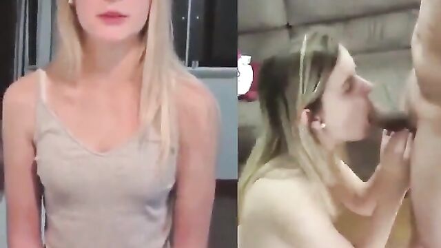 The slutty Loira took milk in her mouth and swallowed everything