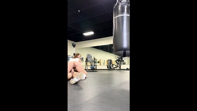 A girl is too horny to go straight to the gym