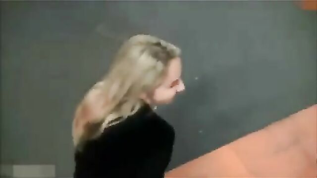 Hotwife fucks in the parking garage and is a slut
