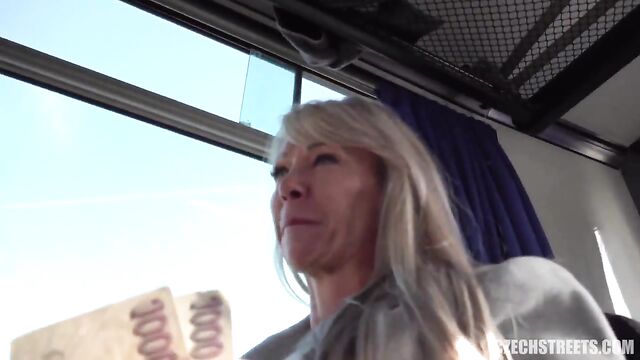 Luxurious MILF slut fucked on the bus by a stranger
