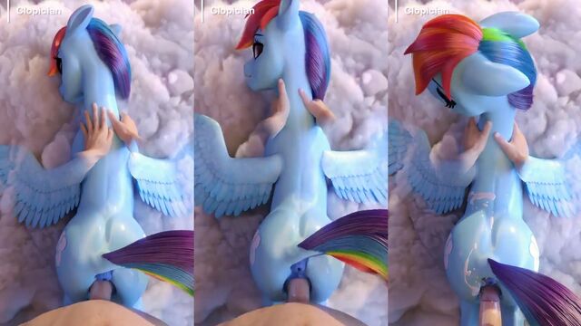 Rainbow Dash gets her pussy railed in an intense scene