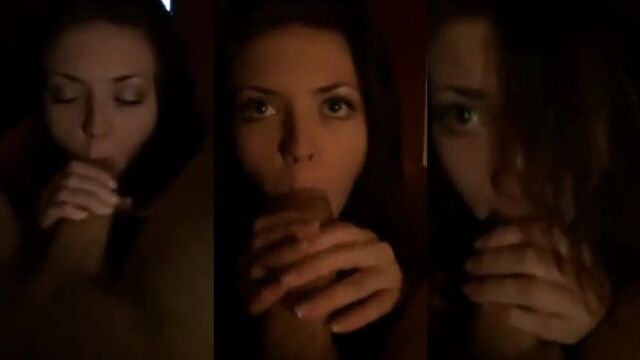 Bethany licks a huge dick, showcasing her skills