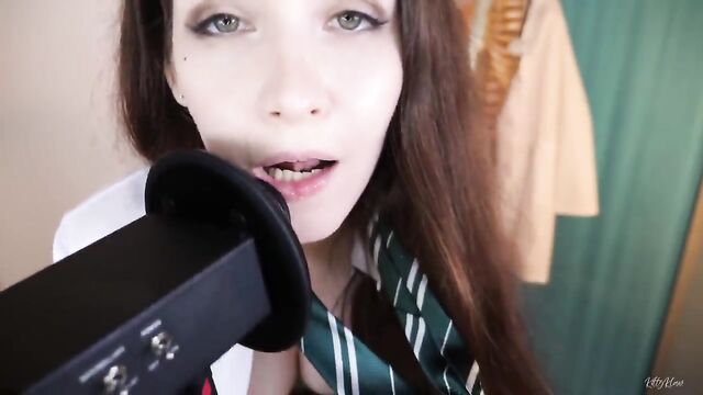 A super cute girl with a ponytail fucks with a guy
