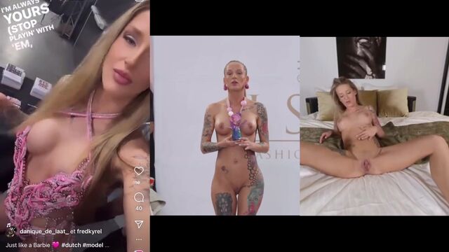Hot blonde tattooed MILF Danique de Laat gets her pussy railed hard